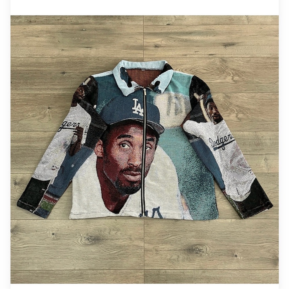 Graphic Baseball Jacket with LA Logo
